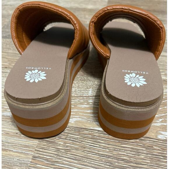 YELLOW BOX NWOB Arber Platform Wedge Sandals Rust Brown Size 7.5 - Picture 6 of 10
